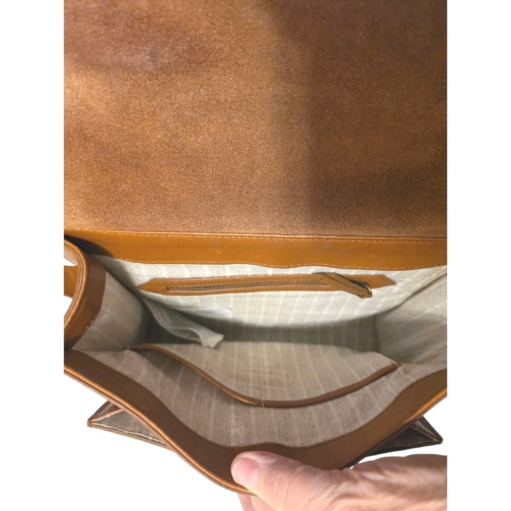 Y2k Abercrombie & Fitch Brown Leather Crossbody Messenger Bag View 6
